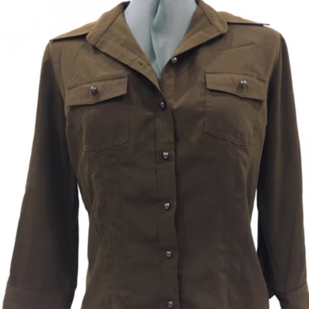 Joanna Brown Button Down Blouse